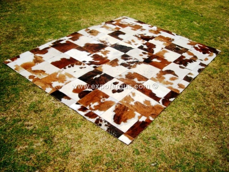 Custom cowhide patchwork rugs
