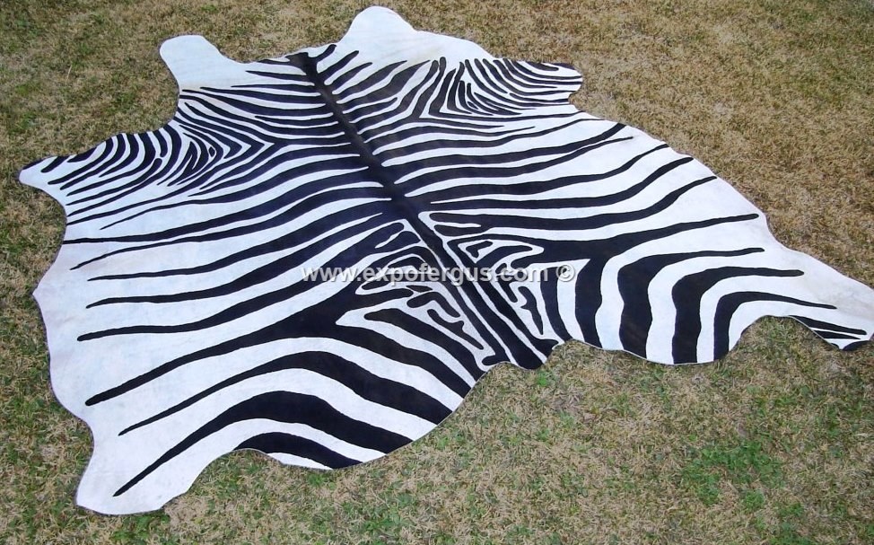 Zebra Cowhide rug