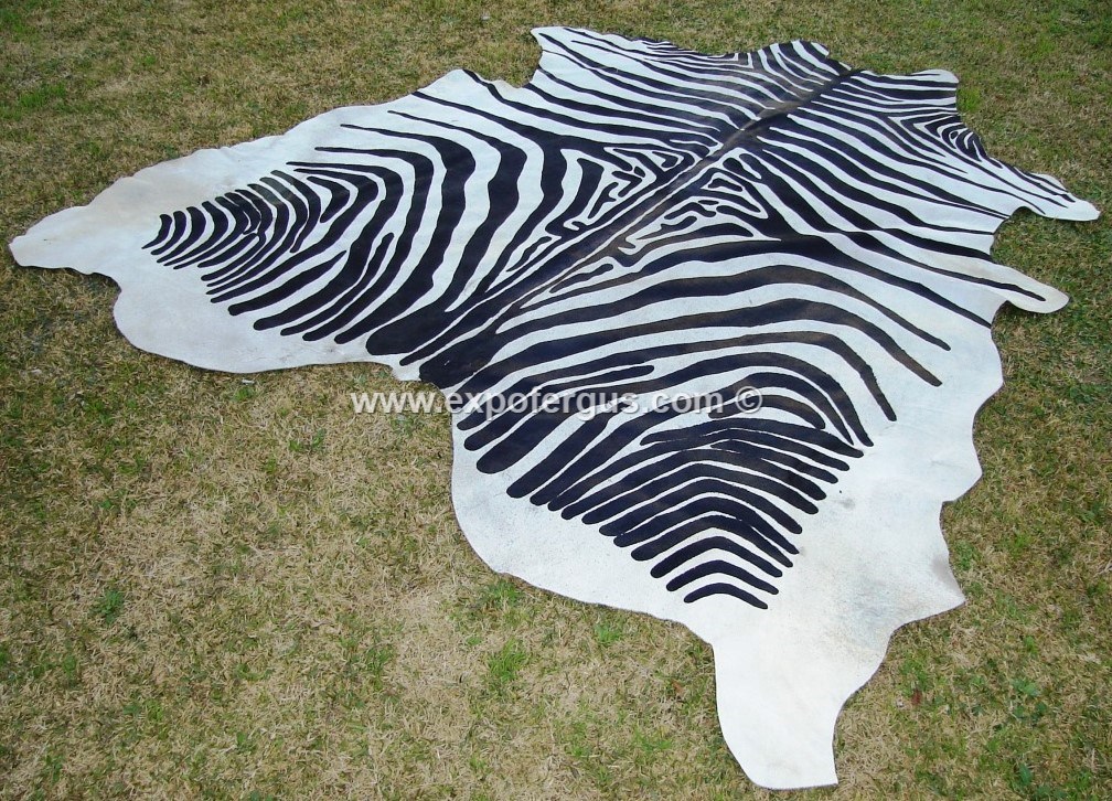 Zebra Cowhide rug