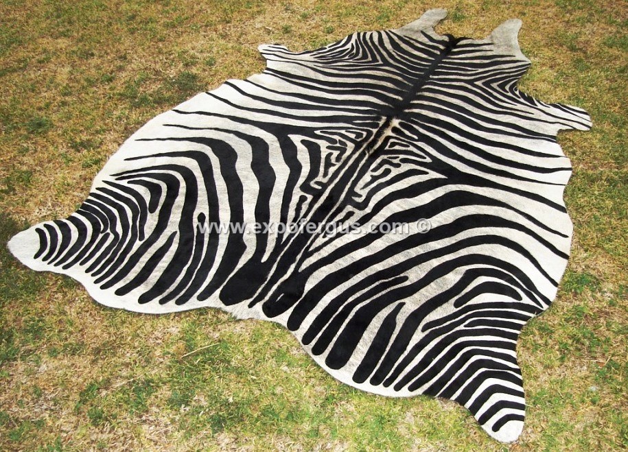 Zebra Cowhide rug