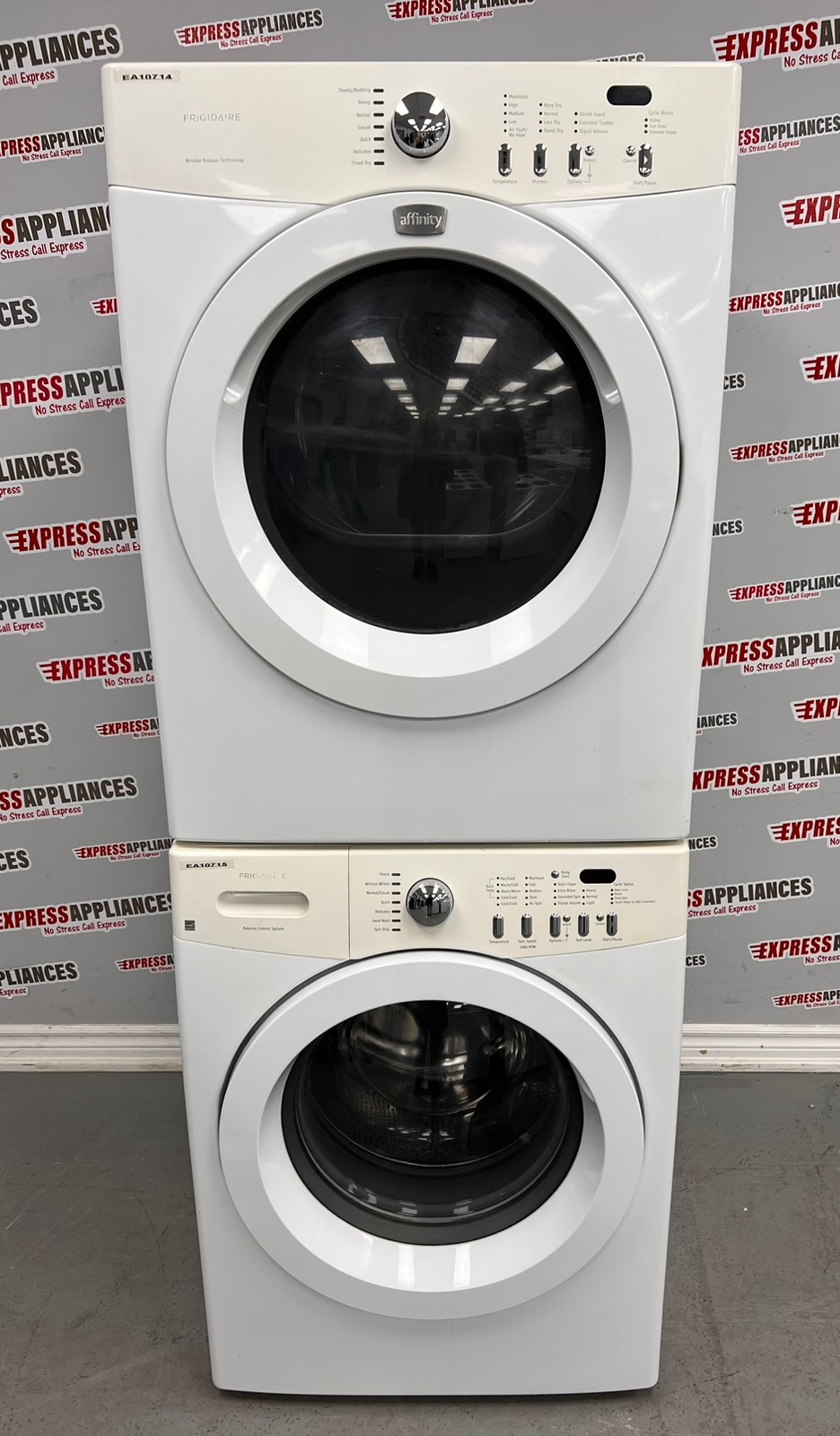 Used Frigidaire Stackable Washer And Dryer Set FAFW3511KW0 and