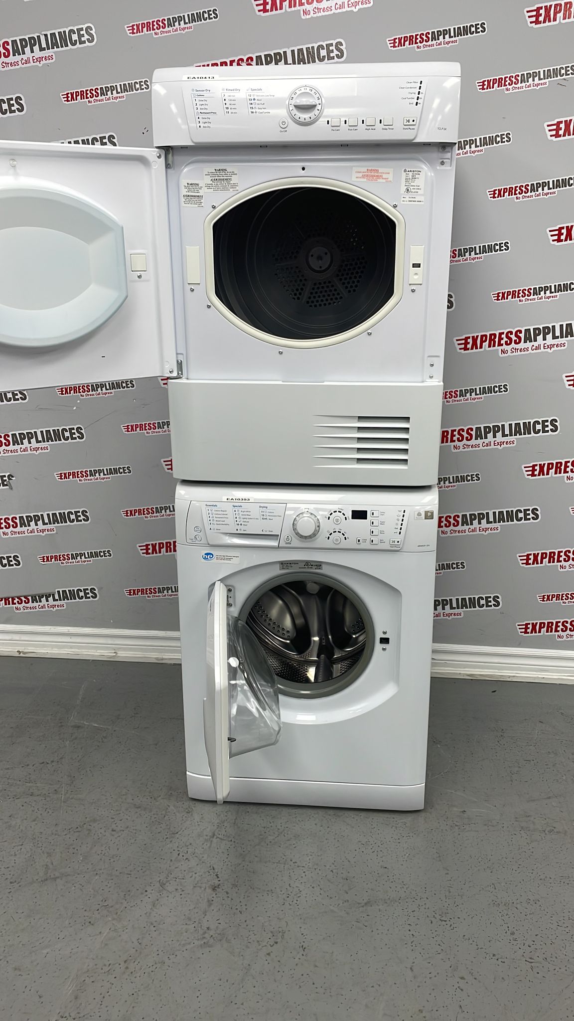Used Ariston Washer/Dryer Set ARWDF129 and TCL73X(NA) For Sale ️