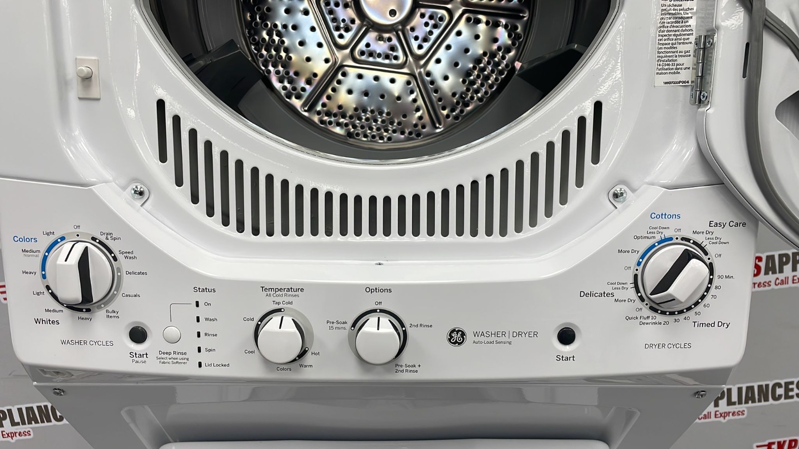 Used General Electric Stackable Washer Dryer GUD24ESMM1WW For Sale ️