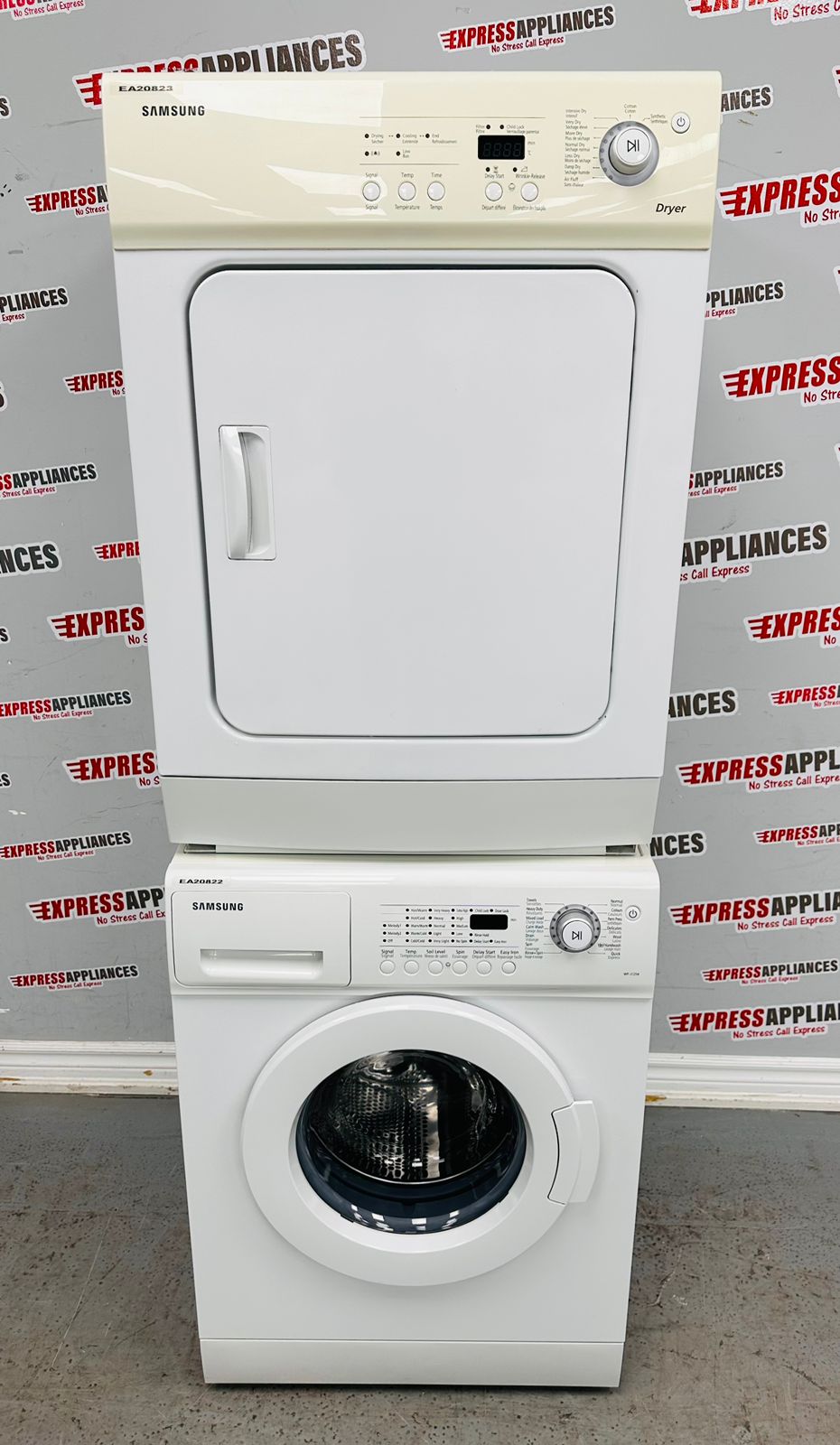 Used Samsung Apartment Washer And Dryer Set WFJ1254 DV665JW For Sale ️ Express Appliances
