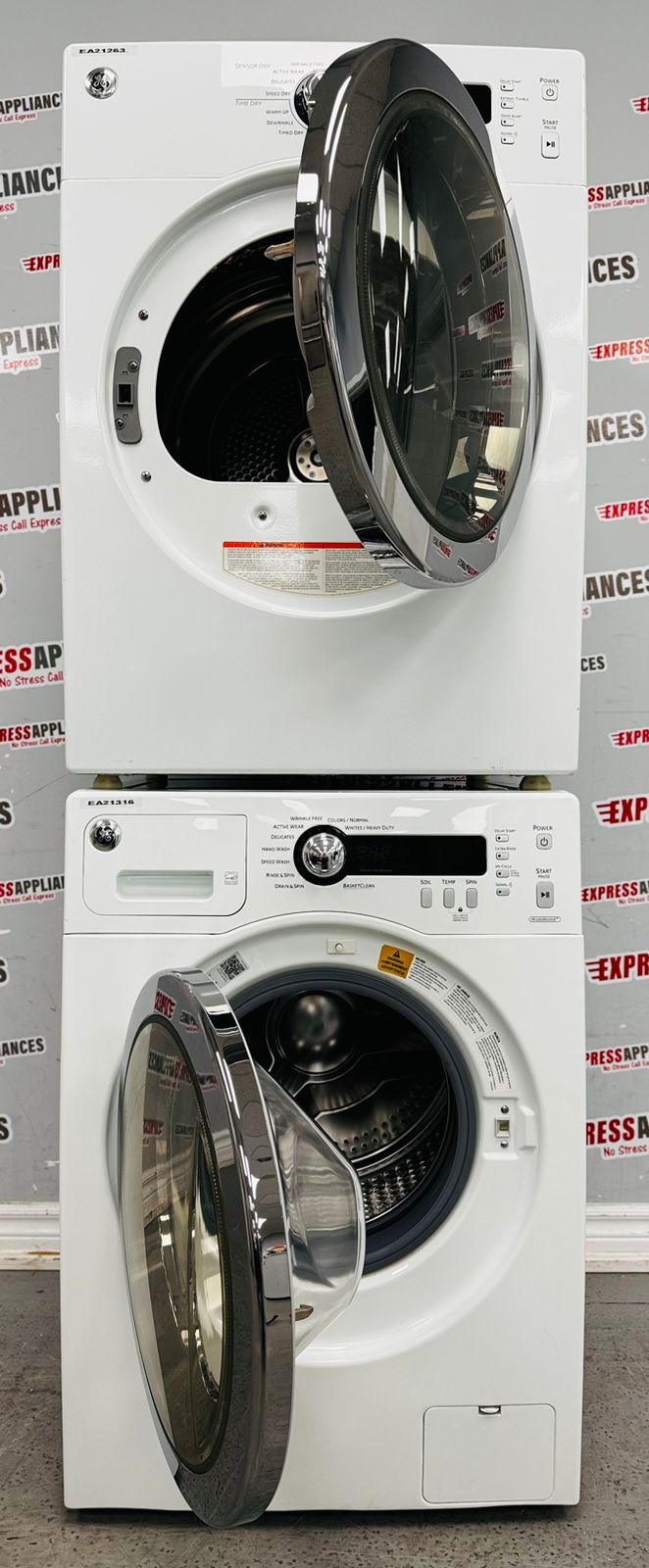 Used GE Washer And Dryer Set WCVH4800K2WW and PCVH480EK0WW For Sale ️