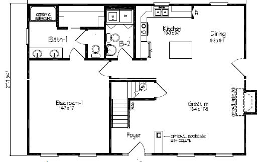 Homestead VII 2177 Square Foot Ranch Floor Plan