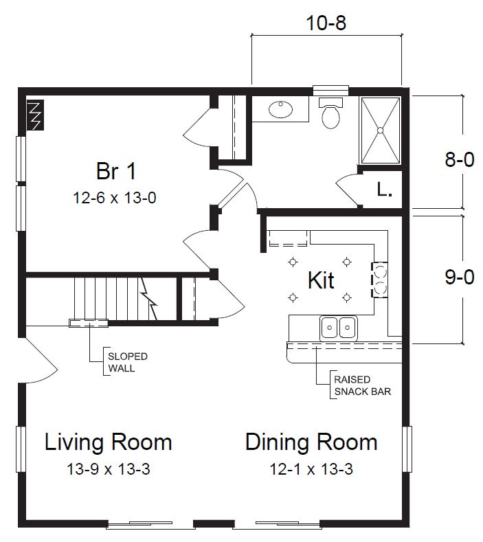 Beach Haven 1560 Square Foot Cape Floor Plan
