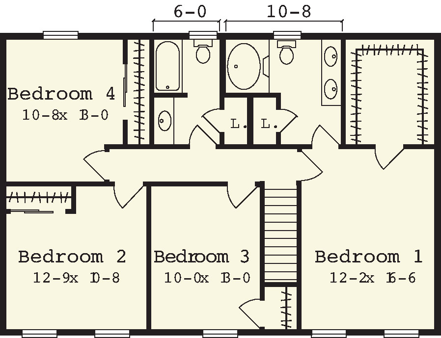 Bridgeport 2200 Square Foot Two Story Floor Plan