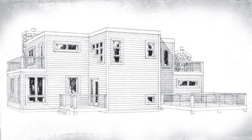 Modern Breakwater 1636 Square Foot Two Story Floor Plan