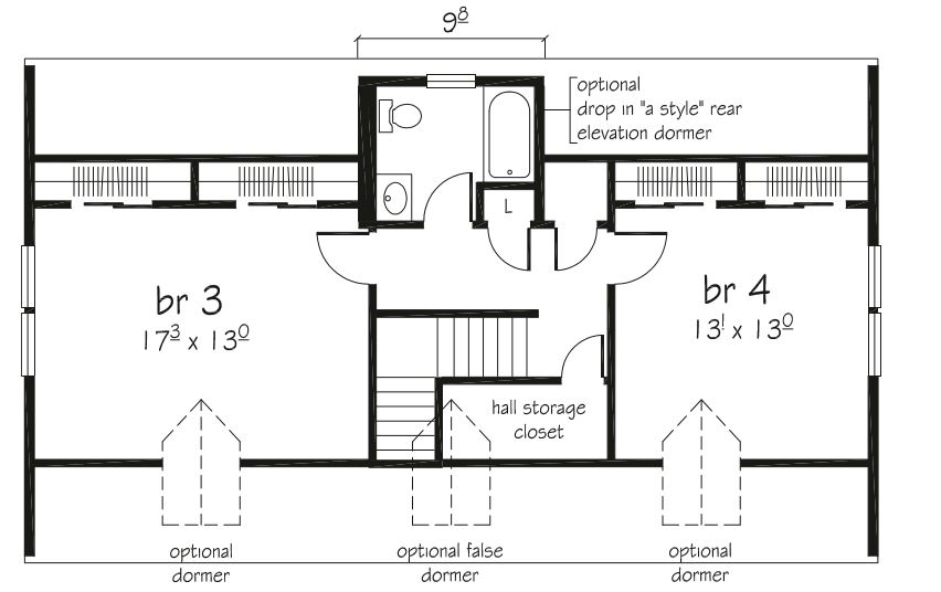 Mount Vernon I 1144 Square Foot Cape Floor Plan