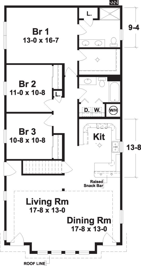Elkhorn 1563 Square Foot Ranch Floor Plan