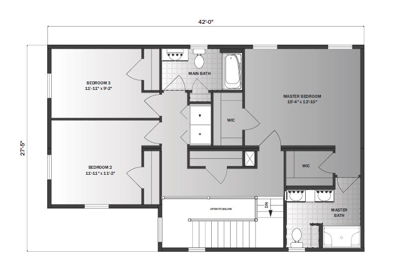 Waverly 2031 Square Foot Two Story Floor Plan