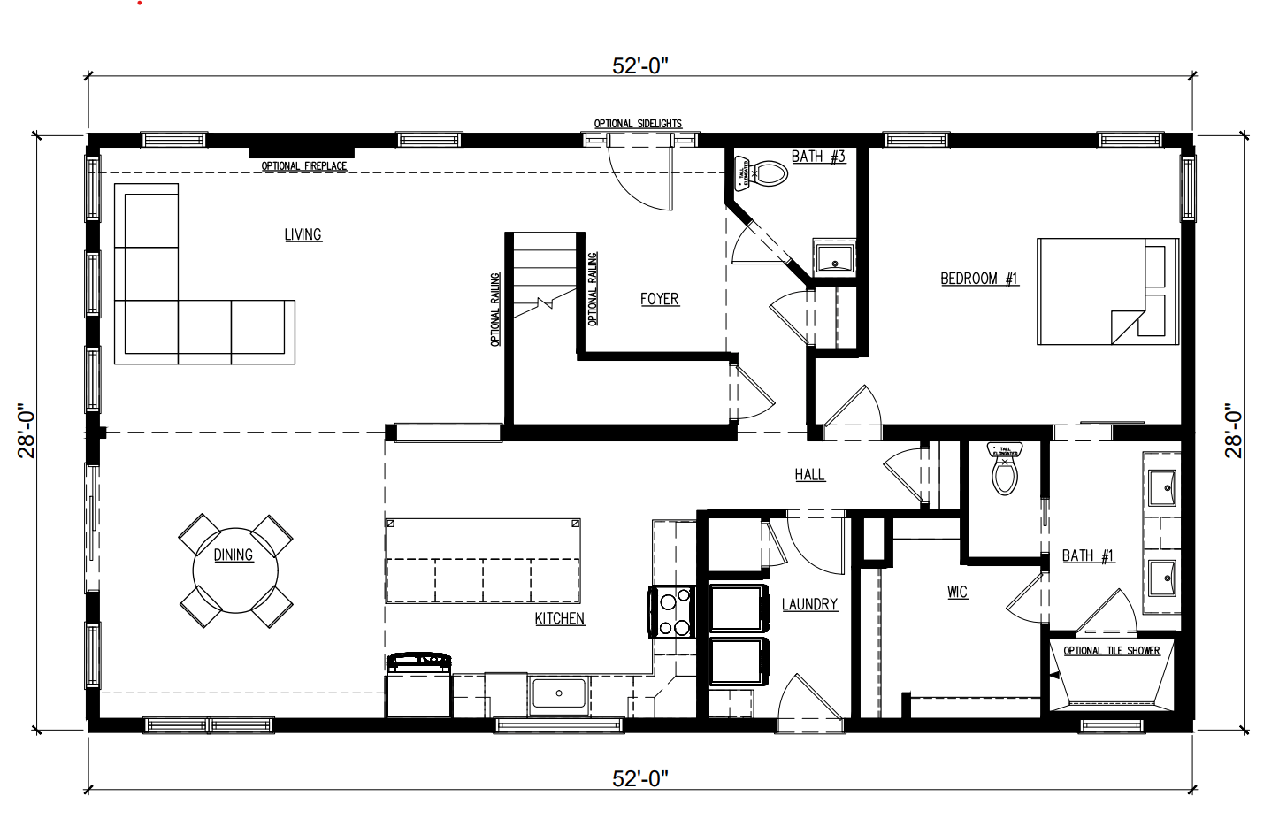 Blue River 2912 Square Foot Cape Floor Plan