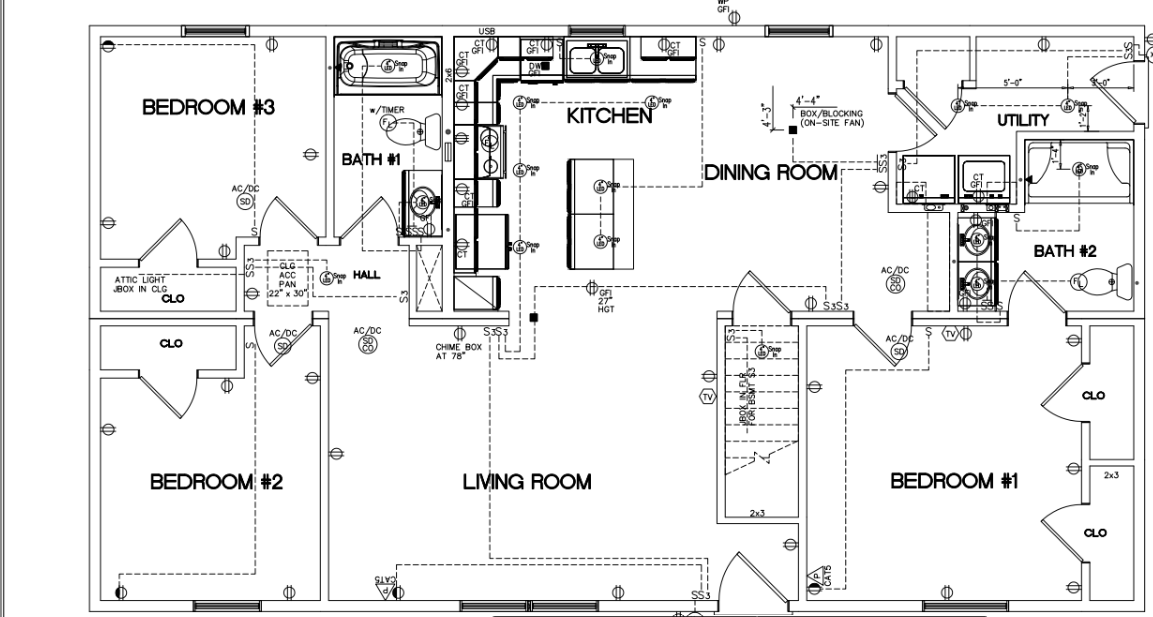 Oberlin 1280 Square Foot Ranch Floor Plan