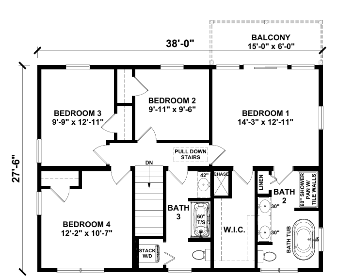 Labelle 2040 Square Foot Two Story Floor Plan