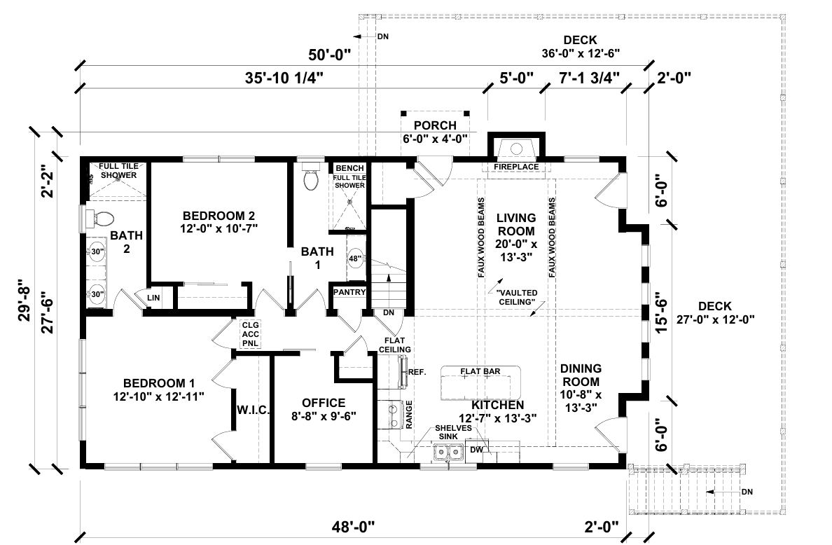 Crystal Springs 1365 Square Foot Ranch Floor Plan