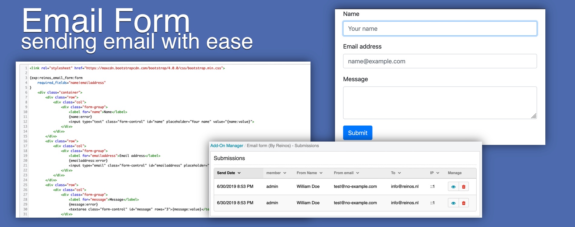 Reinos Email Form Addons ExpressionEngine
