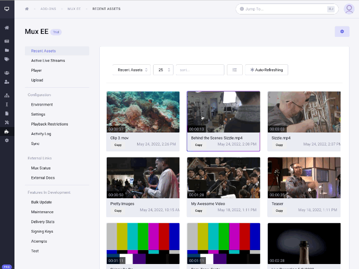Mux Video Addons ExpressionEngine