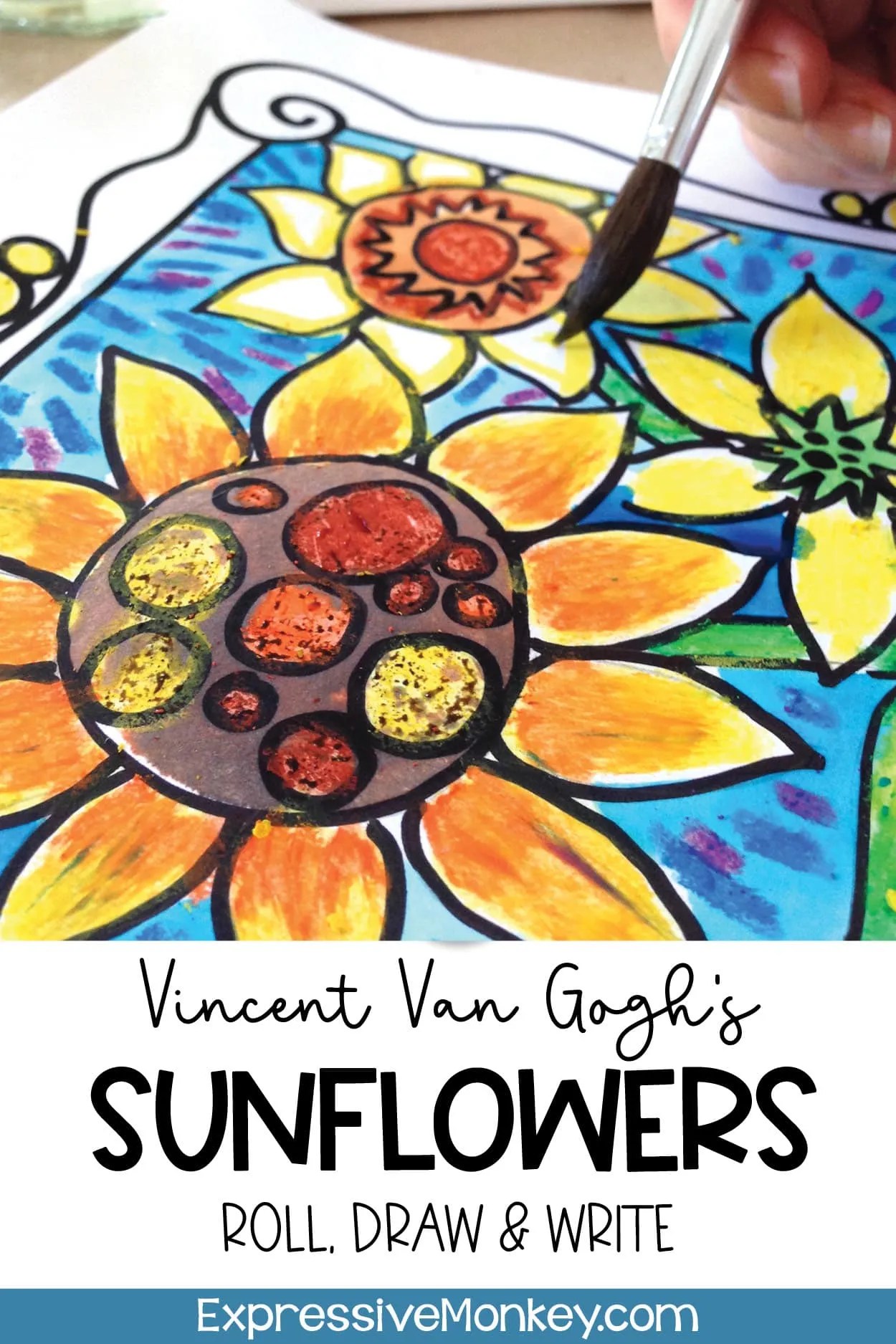Van Gogh Sunflowers Roll & Draw