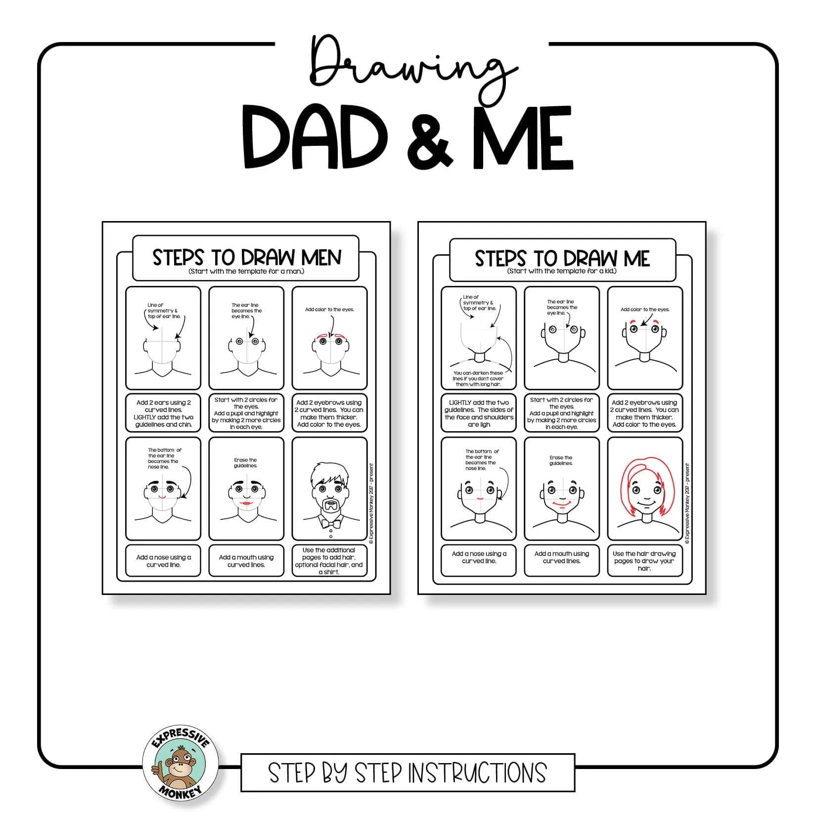 Father's Day Drawing • Father's Day Card • Drawing Dad & Me