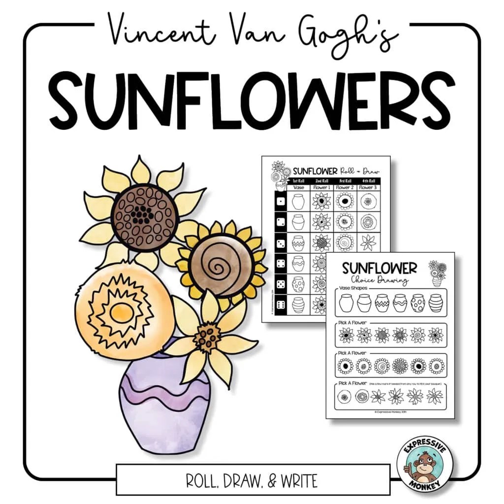 Van Gogh Sunflowers Roll & Draw