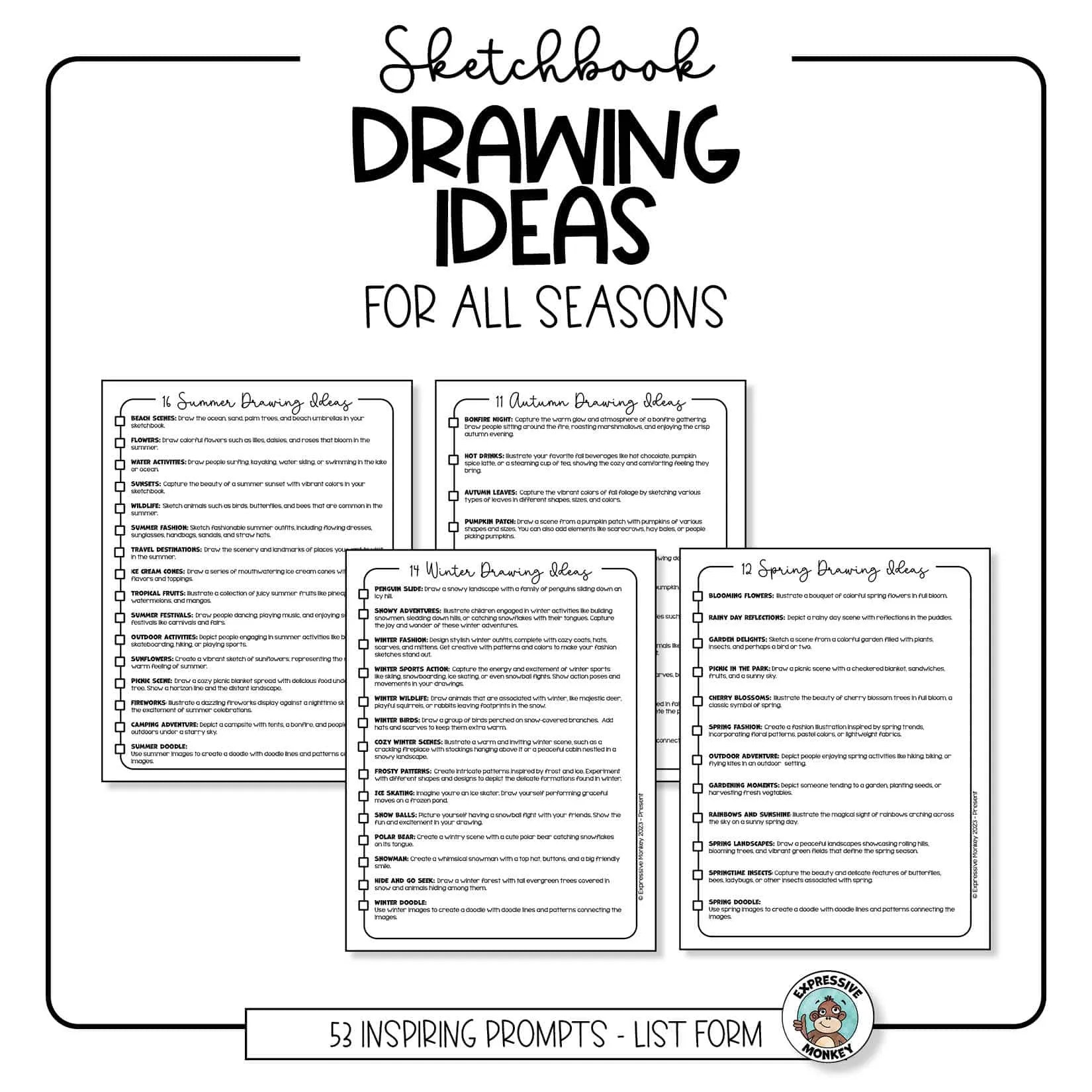 Drawing Ideas for All Seasons Expressive Monkey