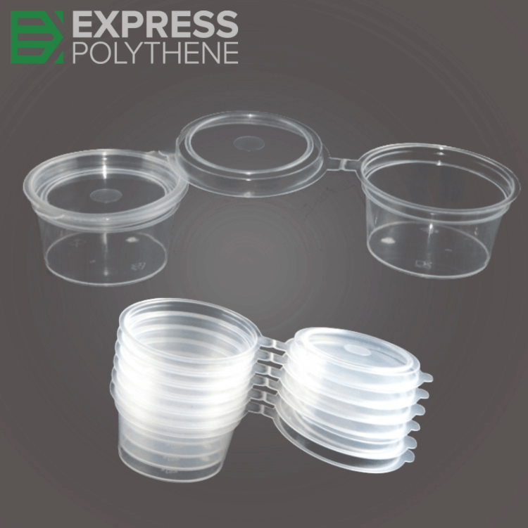 1oz Clear Containers + Hinged Lids Express Polythene
