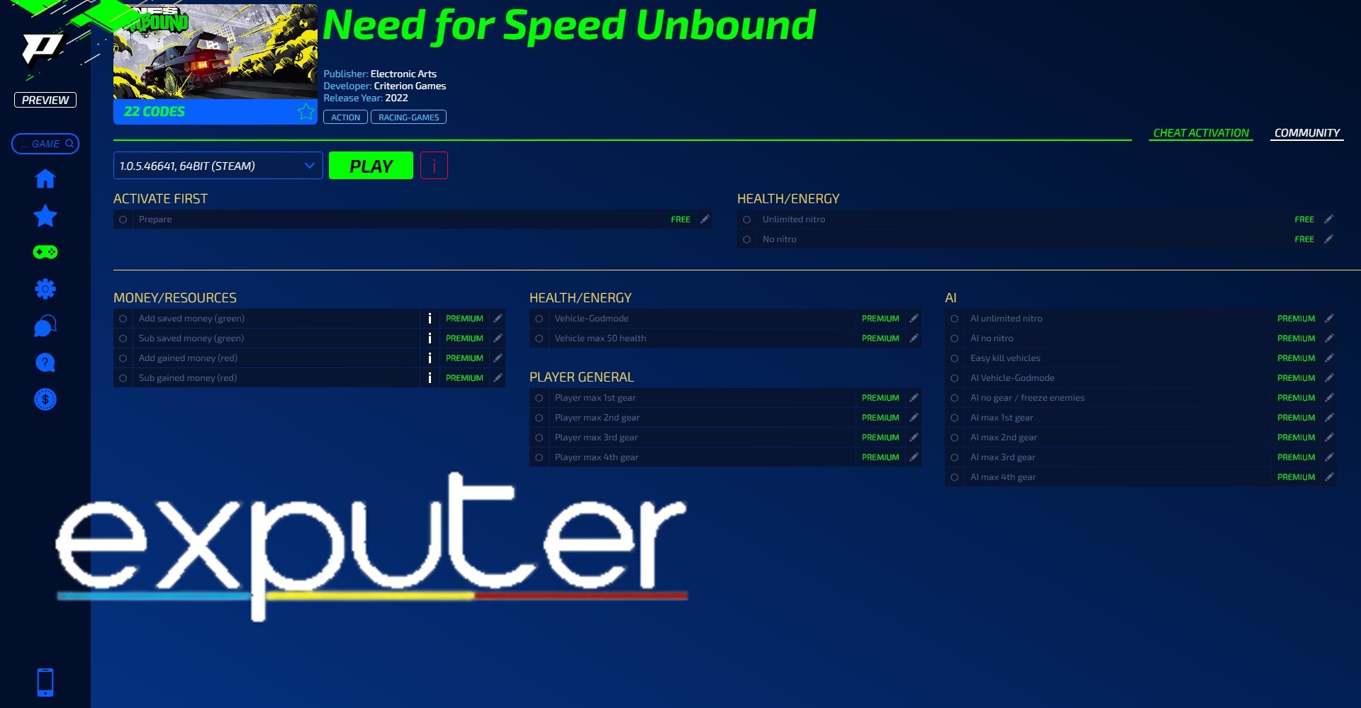 NFS Unbound Trainer: All Cheats & Trainer - eXputer.com
