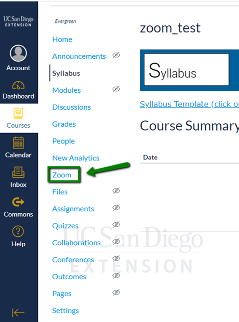 Using Zoom Pro with Extended Studies’ Instance of Canvas – UC San Diego