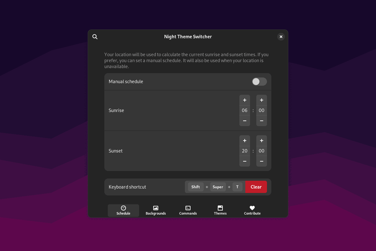 Night Theme Switcher GNOME Shell Extensions