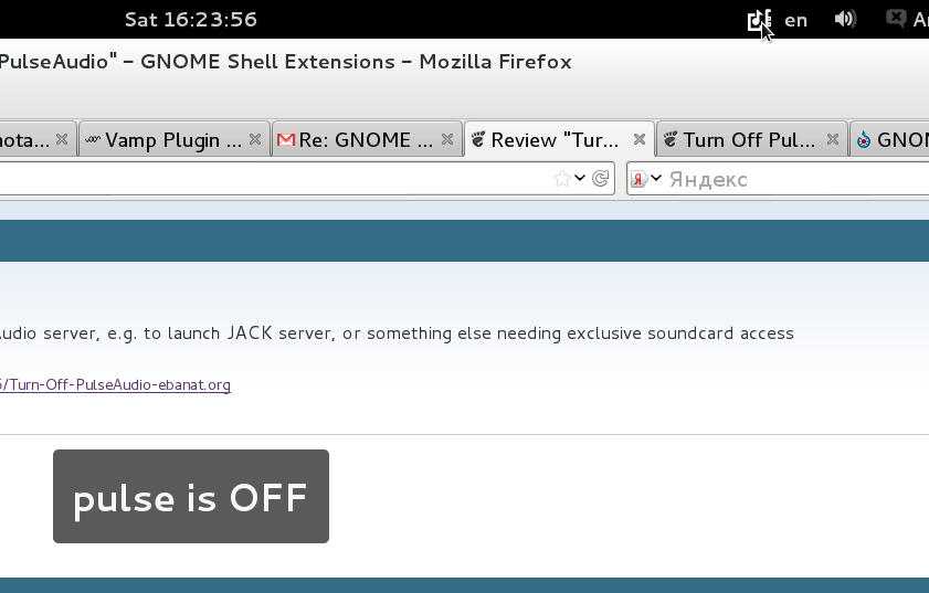 Turn Off PulseAudio GNOME Shell Extensions