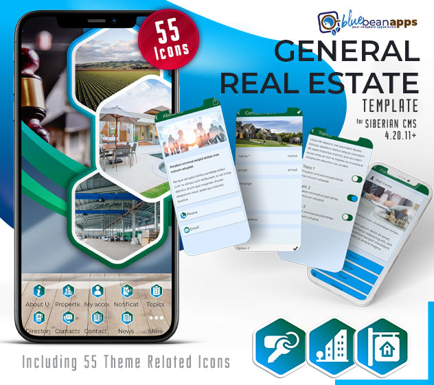 General Real Estate Template with Icons Siberian CMS, features and