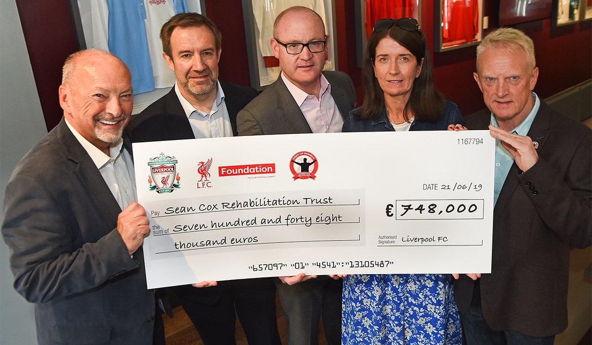 'We are humbled' Liverpool hand over huge cheque to family of Sean