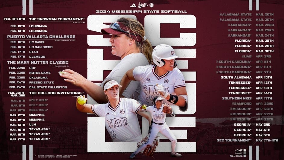 Samantha Ricketts, Mississippi State Announce Bulldogs 2024 Schedule