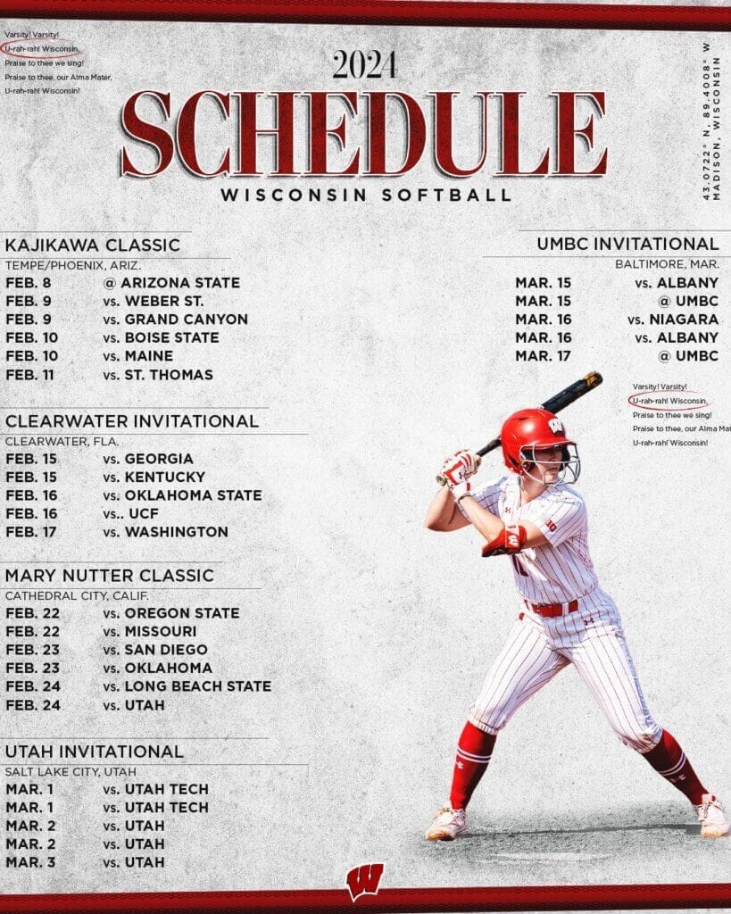 Yvette Healy Reveals Wisconsin 2024 Schedule Extra Inning Softball