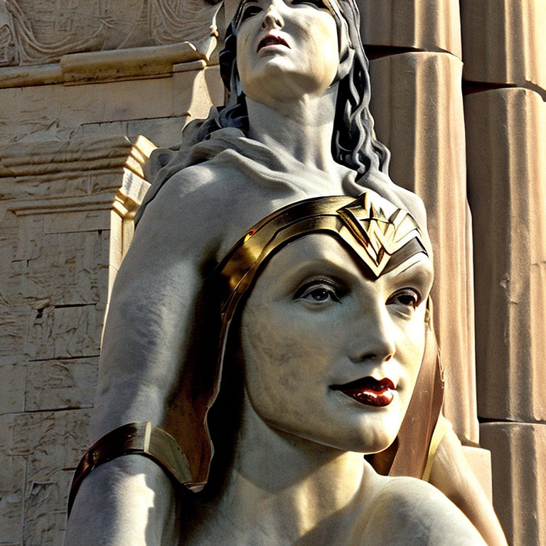 Wonder Woman Statue Extra Limbs. AI Images gone wrong.