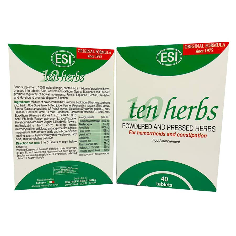ESI Ten Herbs Colon Cleanse Extra Nature Organic Shop