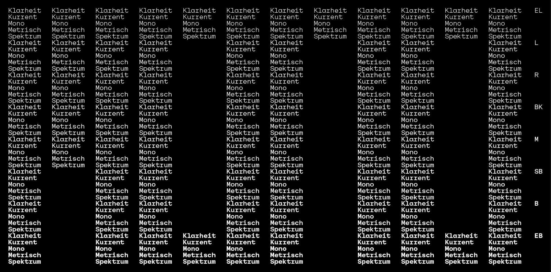 ES Klarheit Kurrent Mono Extraset