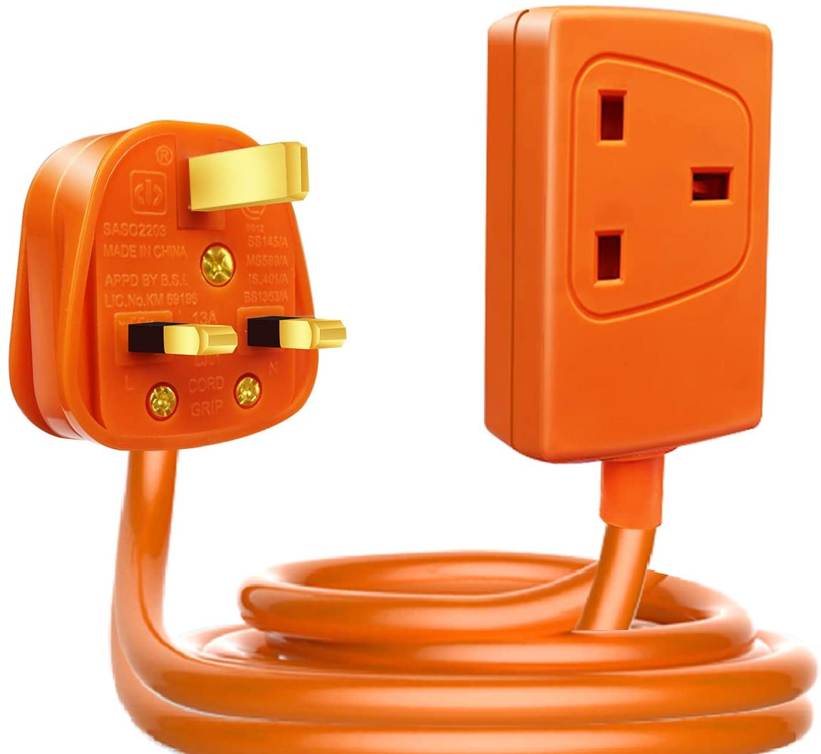 1 Gang Unswitched Extension Lead 15m Orange (KFESB1/15MO) ExtraStar