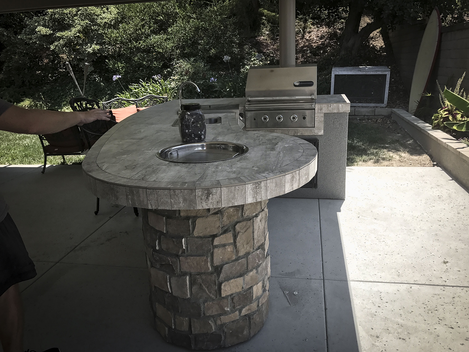Custom Outdoor Kitchen with Rock Extreme Backyard Designs