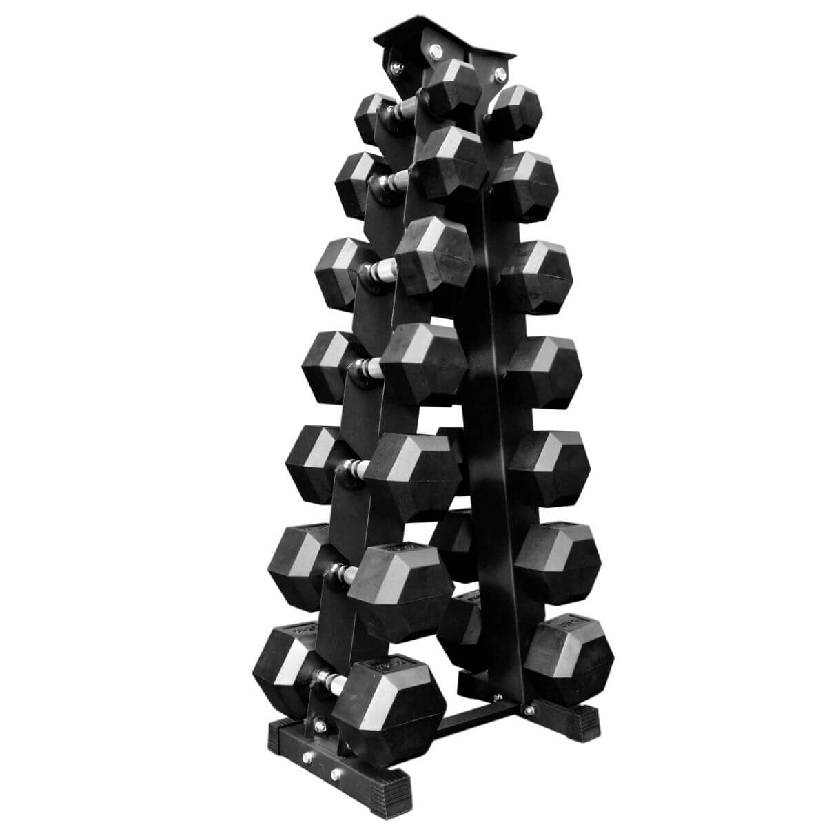 EXTREME FITNESS 7 PAIR HEX DUMBBELL SET AND STORAGE RACK Extreme Fitness