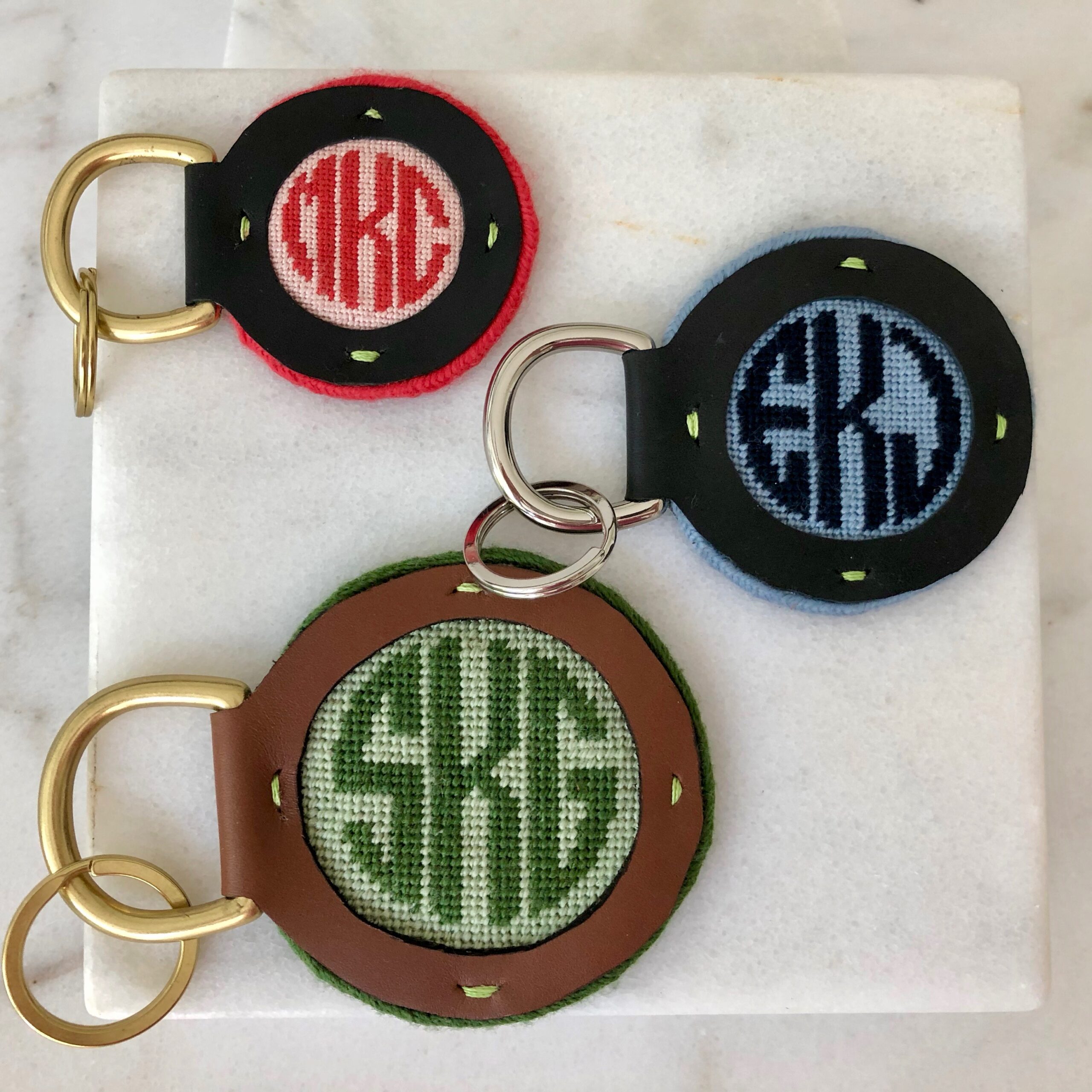SelfFinishing Monogram Bag Tag/Key Fob/Ornament Kit EXTREME Needlepoint