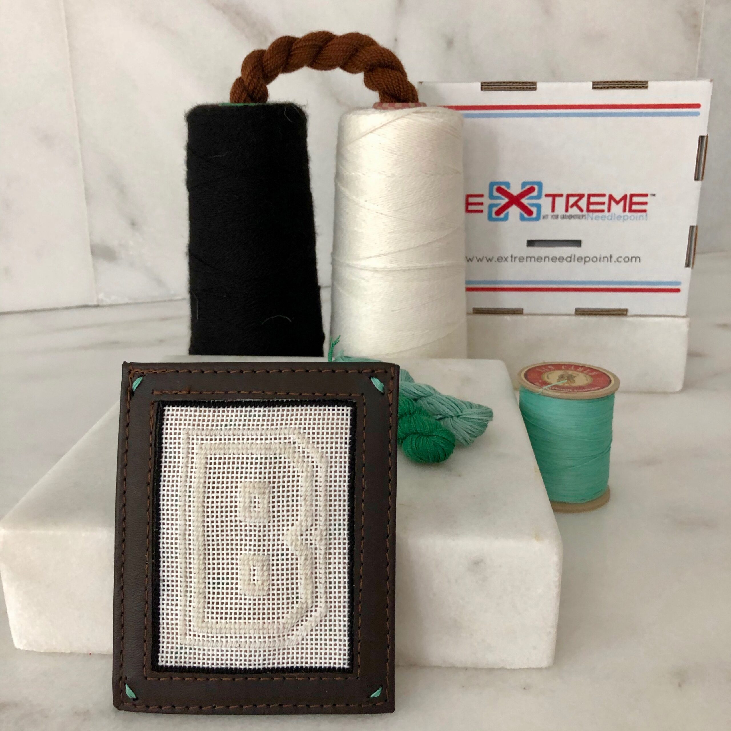 SelfFinishing Card Wallet Kit Leather Assembly with Blank Canvas