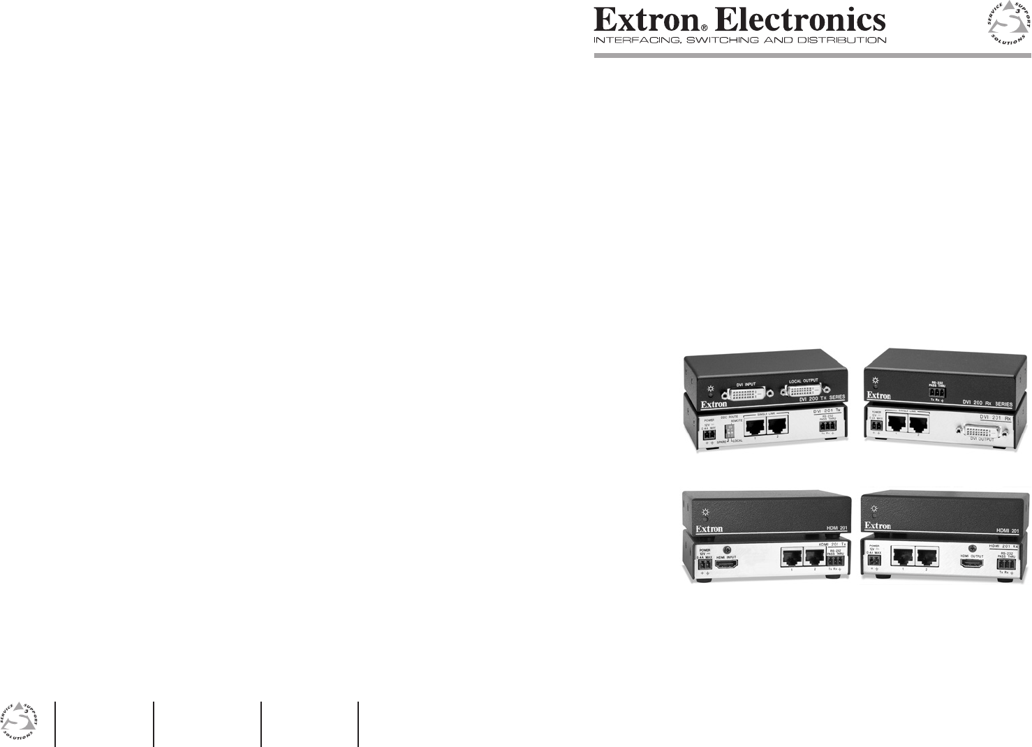 Extron electronics DVI 201 Tx/Rx User Manual download pdf