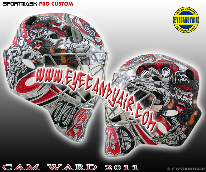 Carolina Hurricanes Goaltender Cam Ward 20112012 Airbrushed Blackbeard