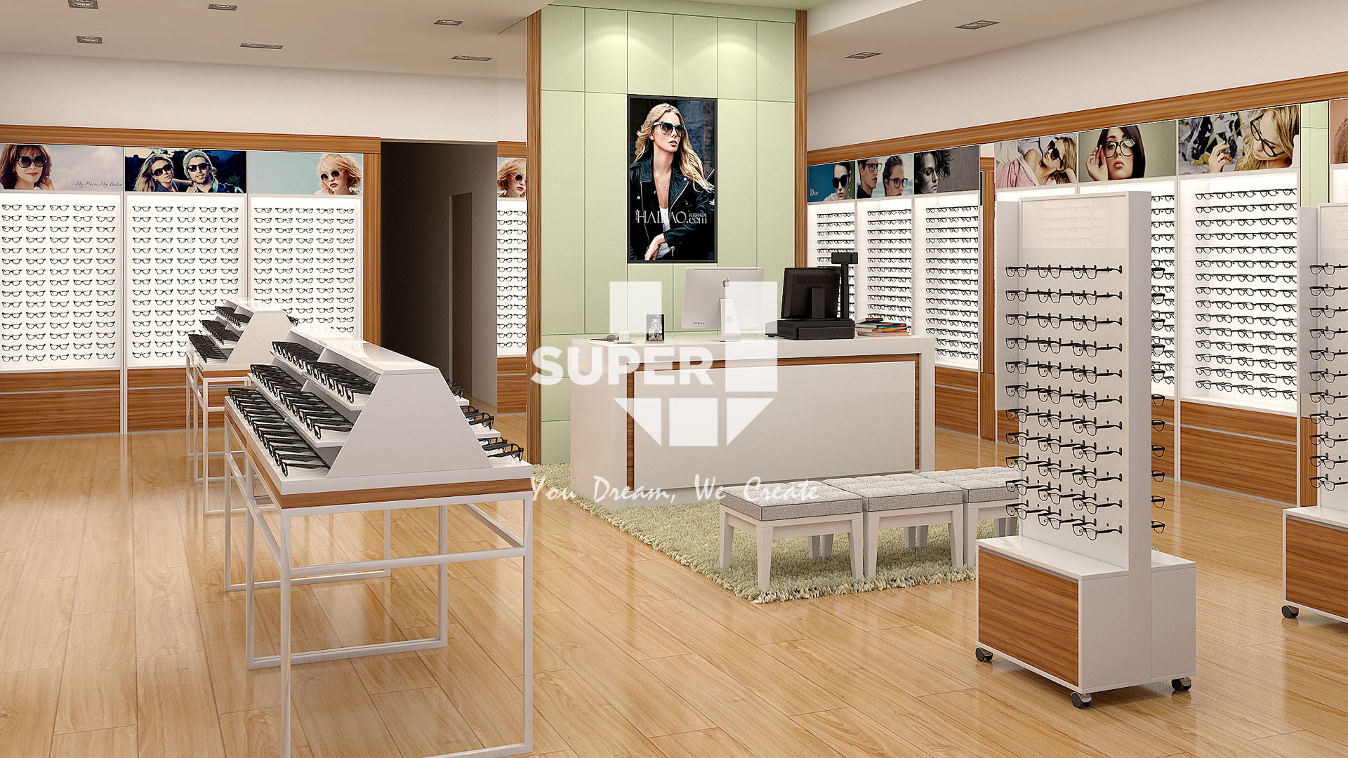 OneStop Eyeglasses Display Solution Eyewear Store Layout Design