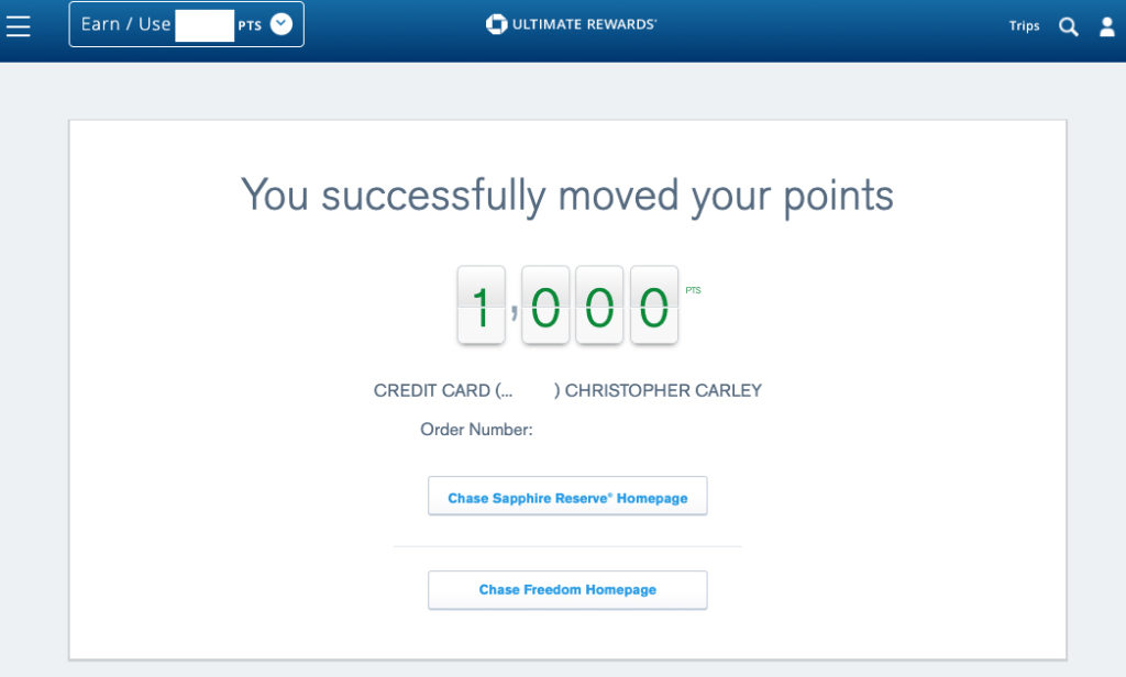 How to Transfer Chase Ultimate Rewards Points Between Personal Credit Cards [Rookie Wednesday