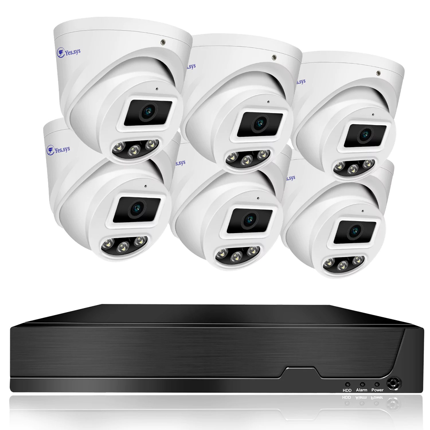 6pcs 8MP Audio ColorVu POE 8CH NVR 4K Security Camera System TwoWay