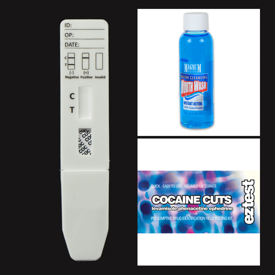 Cocaine Cuts EZ Test Kit + COC Saliva Test + Magnum Detox Saliva