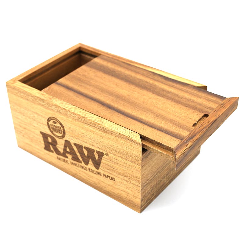 RAW Acacia Wood Storage Box with Slide Top Lid EzTest Australia
